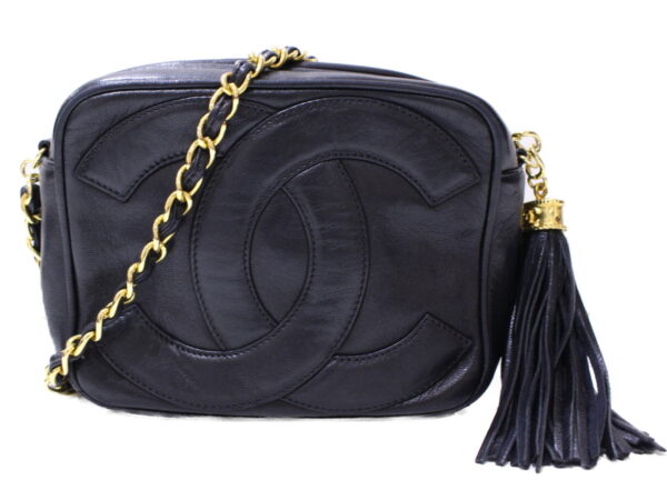 imgrc0087897314 Chanel Fringe Chain Shoulder Bag Lambskin Black