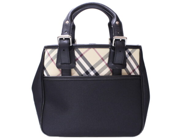 imgrc0088028931 Burberry Nova Check Nylon Leather Handbag Black