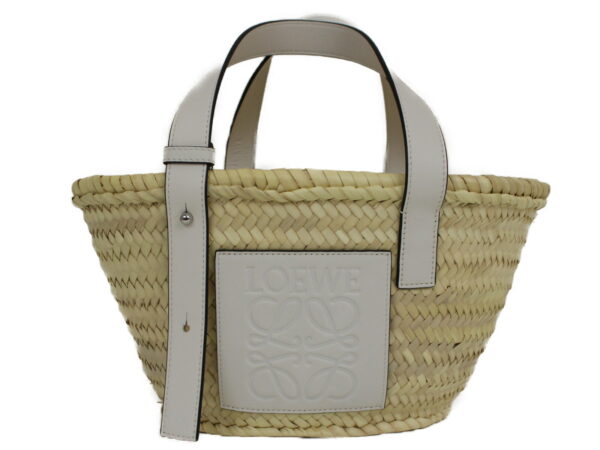 imgrc0088163710 Loewe Basket Bag Small Palm Leaf Leather Natural White