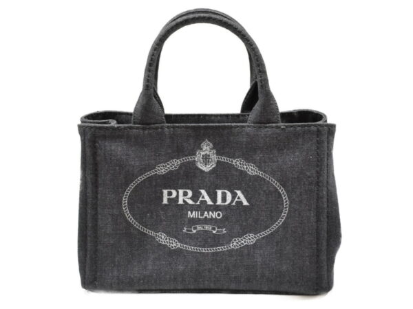 imgrc0088165154 Prada Canapa 2WAY Handbag Shoulder Bag Gray Canvas