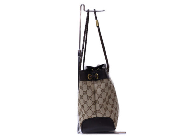 imgrc0088198886 Gucci GG Canvas Leather Handbag Beige Brown