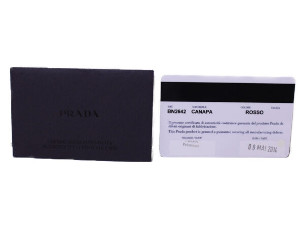 imgrc0088669970 Prada Canapa Handbag Canvas Shoulder Strap Missing Red