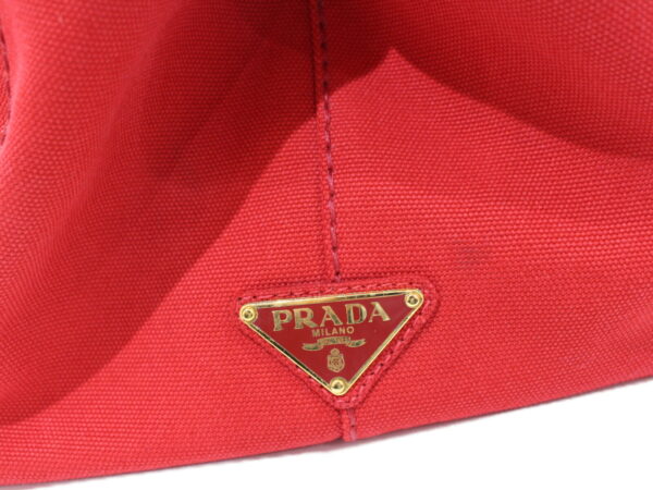 imgrc0088673098 Prada Canapa Handbag Canvas Shoulder Strap Missing Red