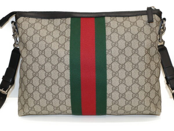 imgrc0088681221 Gucci GG Supreme Canvas Leather Messenger Bag Red Green Beige Black