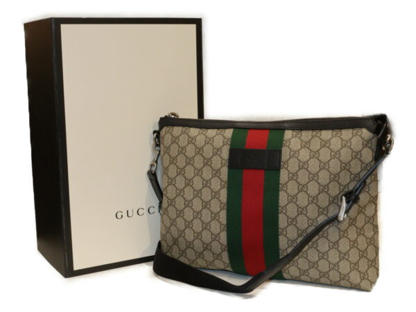 imgrc0088681248 Gucci GG Supreme Canvas Leather Messenger Bag Red Green Beige Black