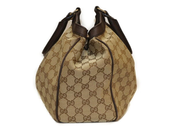 imgrc0088682894 Gucci Sookie Canvas Leather Tote Bag Beige Brown