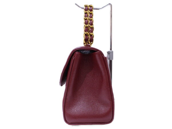 imgrc0088787503 Chanel Caviar Skin Handle Chain Bag Bordeaux