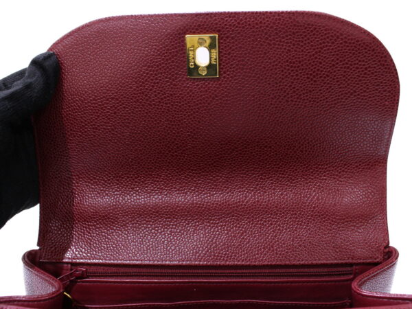 imgrc0088787509 Chanel Caviar Skin Handle Chain Bag Bordeaux