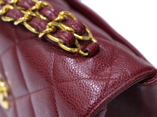 imgrc0088787517 Chanel Caviar Skin Handle Chain Bag Bordeaux