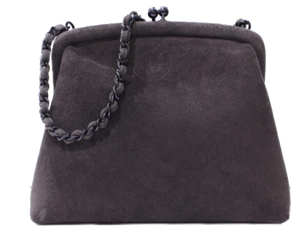 imgrc0088818624 Chanel Clasp Chain Mini Bag Suede Gray