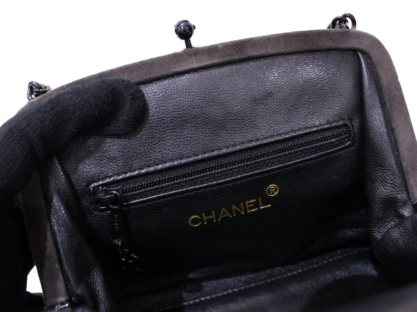 imgrc0088818633 Chanel Clasp Chain Mini Bag Suede Gray