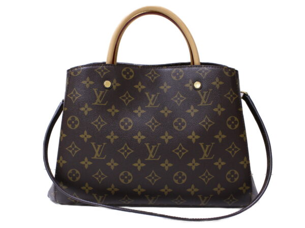 imgrc0088923495 Louis Vuitton Montaigne MM Monogram Canvas 2 Way Bag Brown