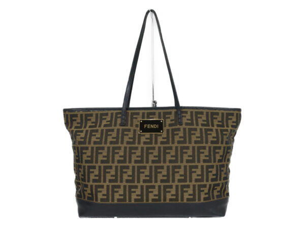 imgrc0088940616 Fendi Tote Bag Zucca Pattern Canvas Leather Brown