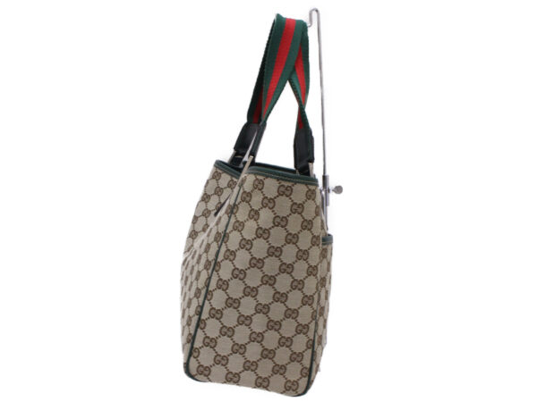 imgrc0088950422 Gucci Sherry Line GG Canvas Leather Tote Bag Beige Green Red