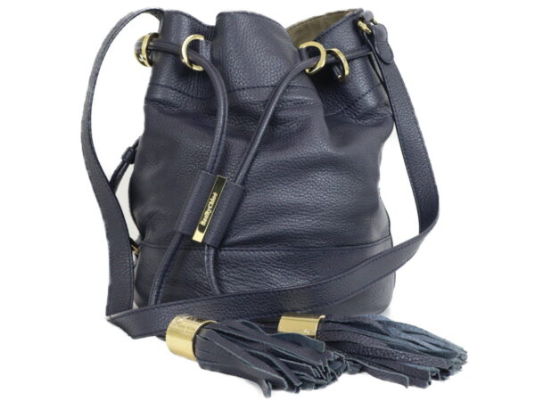 imgrc0089078967 See By Chloe Drawstring Shoulder Bag Leather Navy