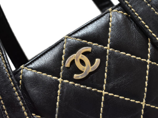 imgrc0089099692 Chanel Wild Stitch Leather Handbag Black