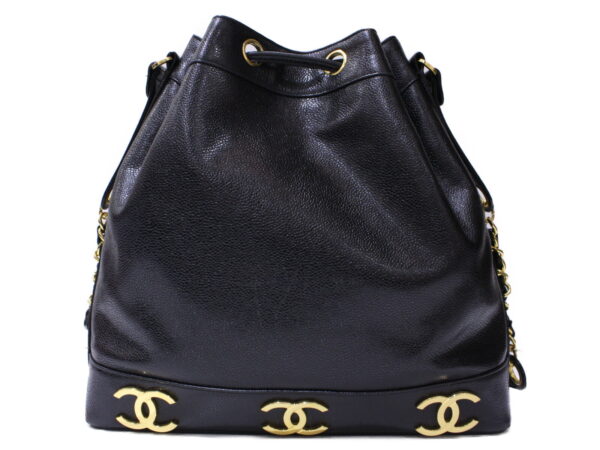 imgrc0089143982 Chanel Triple Coco Mark Chain Shoulder Bag Caviar Skin Black