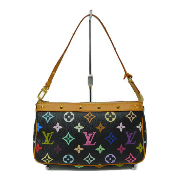 imgrc0089206555 Louis Vuitton Pochette Accessoire Monogram Multicolor Pouch Black