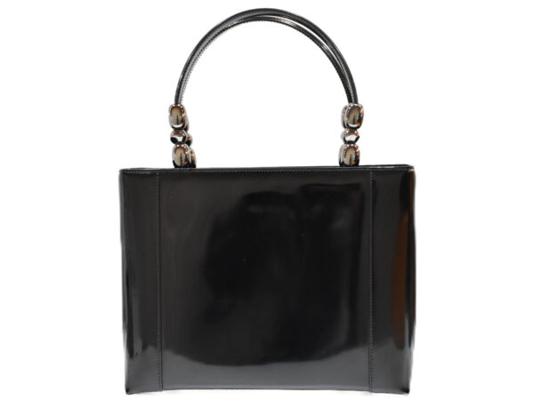 imgrc0089215385 Christian Dior Maris Pearl Handbag Enamel Leather Black