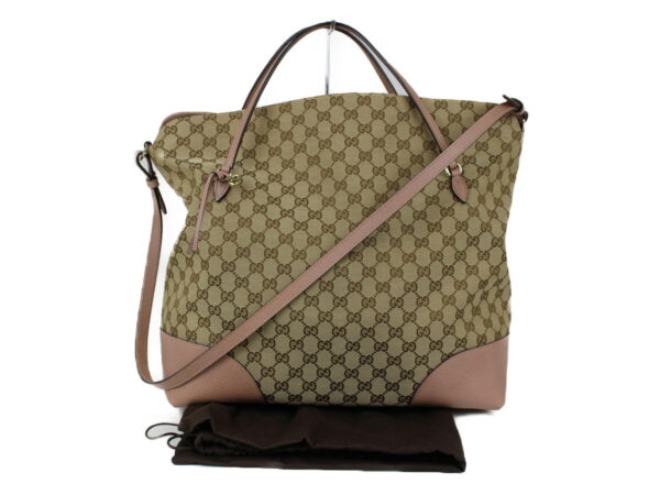 imgrc0089215727 Gucci GG Canvas Leather 2WAY Handbag Beige