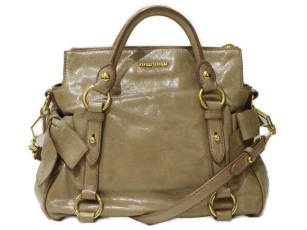 imgrc0089250969 Miu Miu 2WAY Shoulder Bag Leather Beige