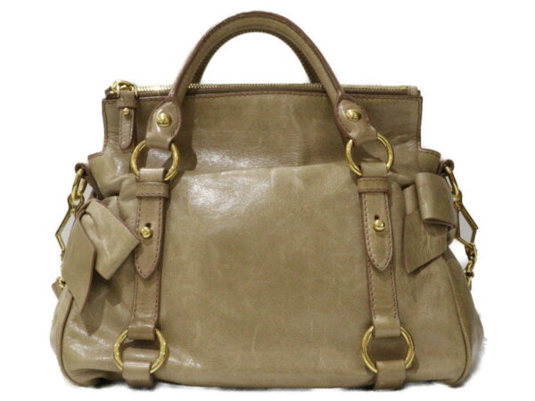 imgrc0089250970 Miu Miu 2WAY Shoulder Bag Leather Beige