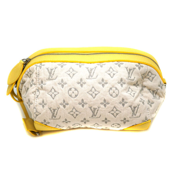 imgrc0089300049 Louis Vuitton Pochette Shoulder Bag Monogram Denim White Yellow