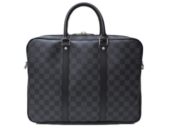 imgrc0089375218 Louis Vuitton Porte Documents Voyage PM Damier Graphite Business Bag Black Gray