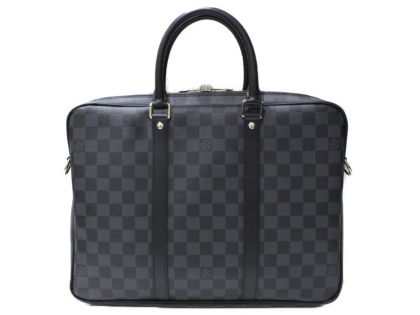 imgrc0089375219 Louis Vuitton Porte Documents Voyage PM Damier Graphite Business Bag Black Gray