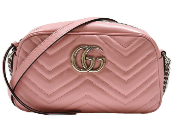 imgrc0089405308 Gucci GG Marmont Quilted Small Shoulder Bag Leather Pink