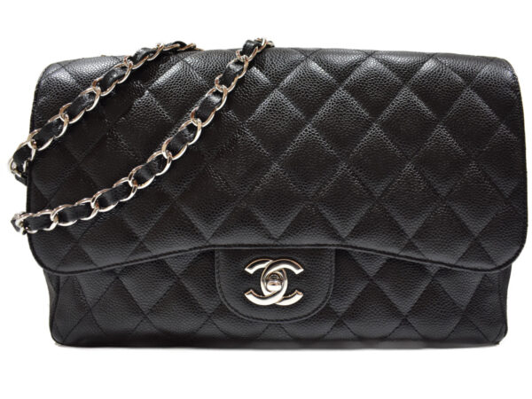 imgrc0089532701 Chanel Matelasse Caviar Skin Chain Shoulder Bag Black