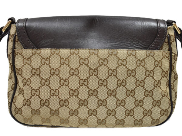 imgrc0090278046 Gucci Shoulder Bag GG Canvas Leather Beige Brown