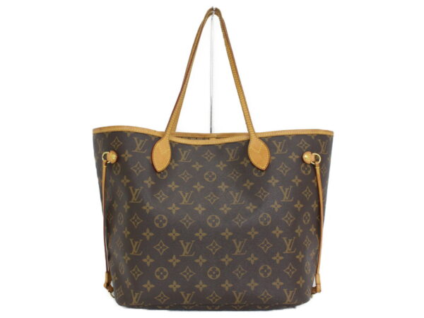 imgrc0090586167 Louis Vuitton Neverfull MM Monogram Canvas Tote Bag Brown Beige