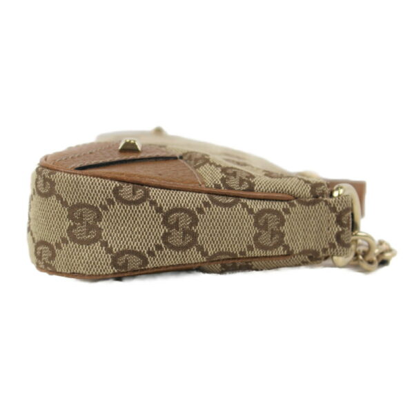 imgrc0090708292 Gucci GG Canvas Leather Chain Shoulder Bag Beige Brown