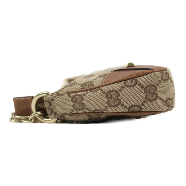 imgrc0090708293 Gucci GG Canvas Leather Chain Shoulder Bag Beige Brown