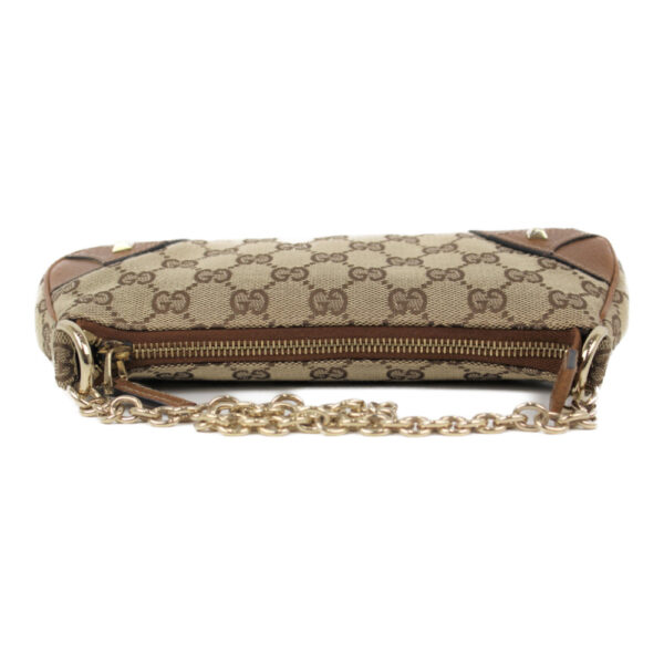 imgrc0090708295 Gucci GG Canvas Leather Chain Shoulder Bag Beige Brown