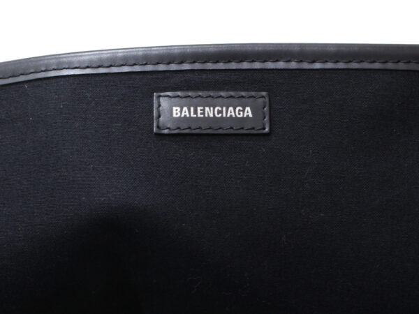 imgrc0090928464 Balenciaga Blue Small Cabas Canvas Leather Handbag White Black