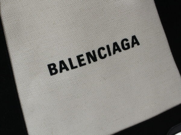 imgrc0090928471 Balenciaga Blue Small Cabas Canvas Leather Handbag White Black