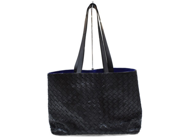 imgrc0090934068 Bottega Veneta Tote Bag Intrecciato Leather Black Blue