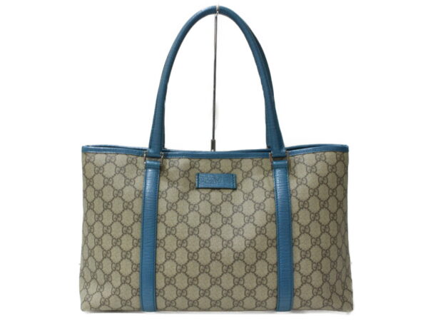 imgrc0090960571 Gucci GG Supreme Canvas Tote Bag Beige Blue