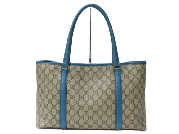 imgrc0090960573 Gucci GG Supreme Canvas Tote Bag Beige Blue