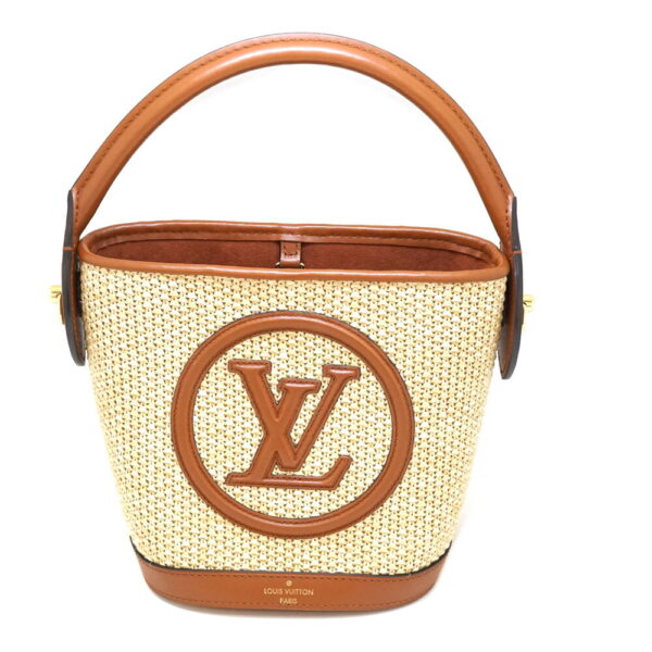 imgrc0091002997 Louis Vuitton Petit Bucket 2WAY Bag Raffia Material Beige