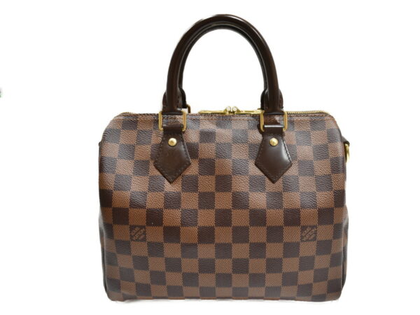 imgrc0091045479 Louis Vuitton Speedy Bandouliere 25 Bag Canvas Damier Ebene Brown