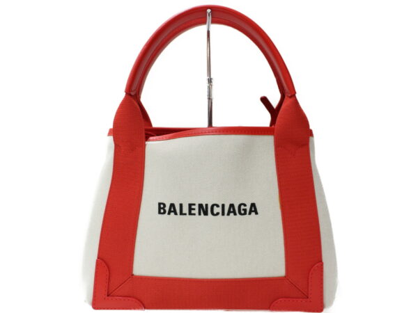 imgrc0091233155 Balenciaga Blue Cabas XS Leather Canvas Handbag Red Off White