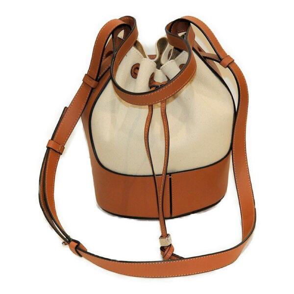 imgrc0091247715 Loewe Balloon Small Bag Leather Canvas Beige Brown