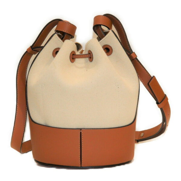 imgrc0091247717 Loewe Balloon Small Bag Leather Canvas Beige Brown