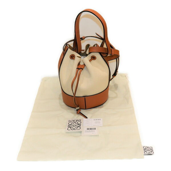 imgrc0091247734 Loewe Balloon Small Bag Leather Canvas Beige Brown