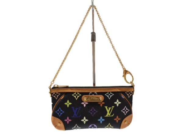 imgrc0091289811 Louis Vuitton Pochette Mila MM Chain Shoulder Bag Multicolor Black