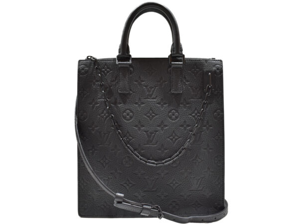 imgrc0091299009 Louis Vuitton Sac Plat Messenger Taurillon Leather Handbag Shoulder Bag Black