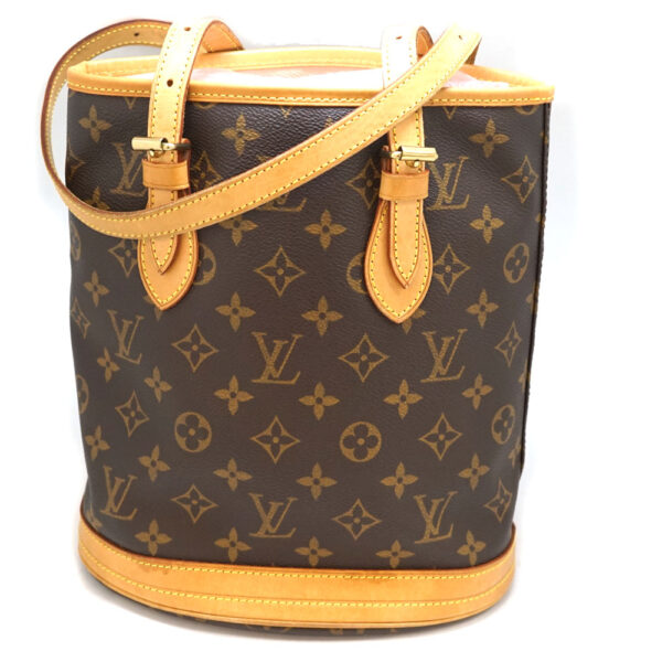 imgrc0091308076 Louis Vuitton Bucket PM Tote Bag Vertical Monogram Brown